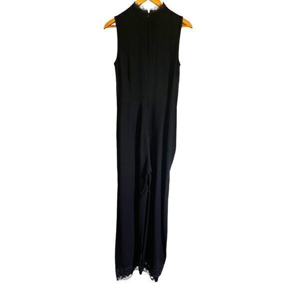 Yyigal Yigal Azrouel Black Pants Romper Jumpsuit Lace Wide‎ Legs Sleeveless Sz 2 - Picture 6 of 16